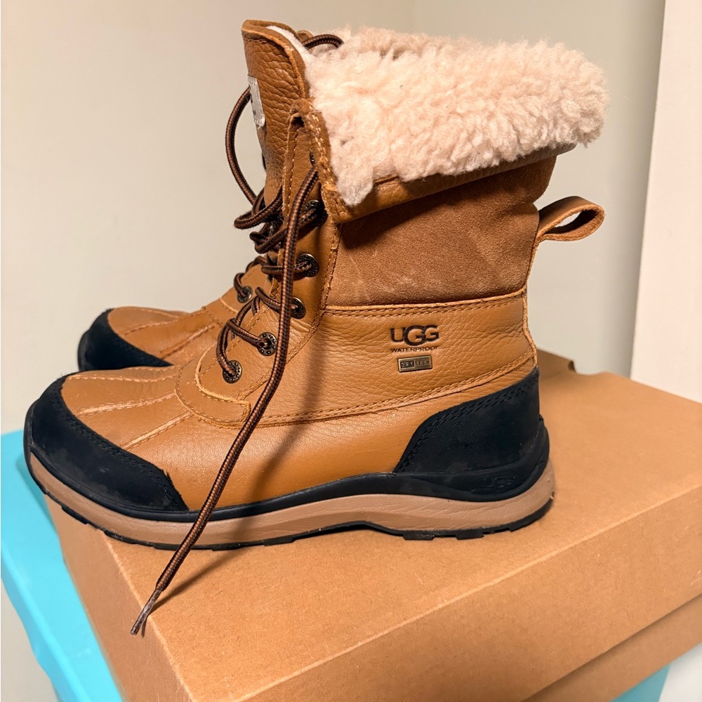 UGG Brown and Black Lace-Up Boots